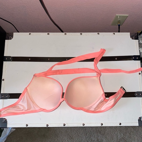 EUC Victoria’s Secret Neon Coral Push-Up Bikini top 36C - Picture 3 of 7